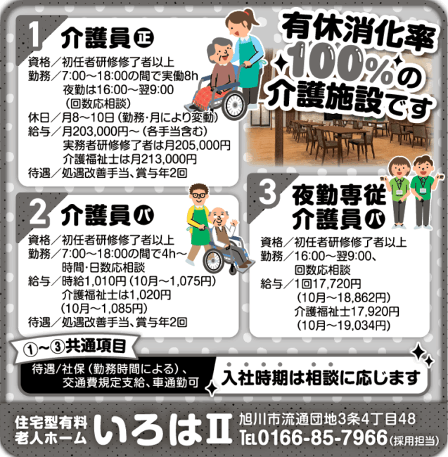 介護員[正]夜勤専従介護員[パ]