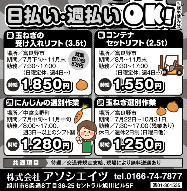 にんじんの選別作業[派]