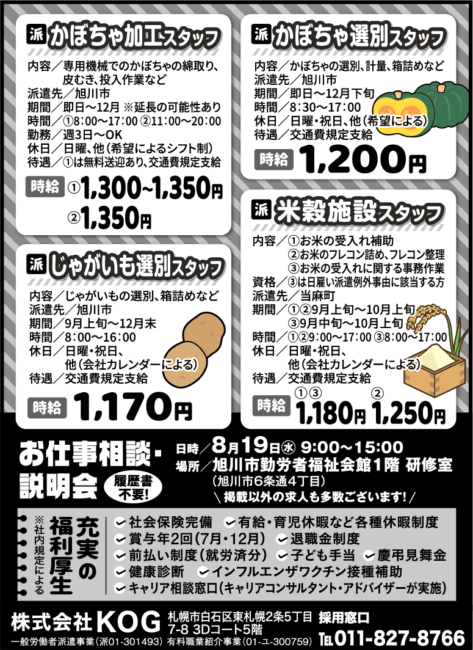 かぼちゃ選別スタッフ[派]