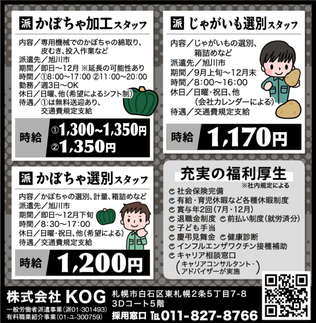 じゃがいも選別スタッフ[派]